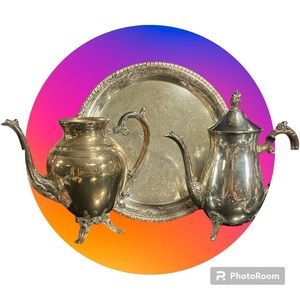 Two silver plated tea set